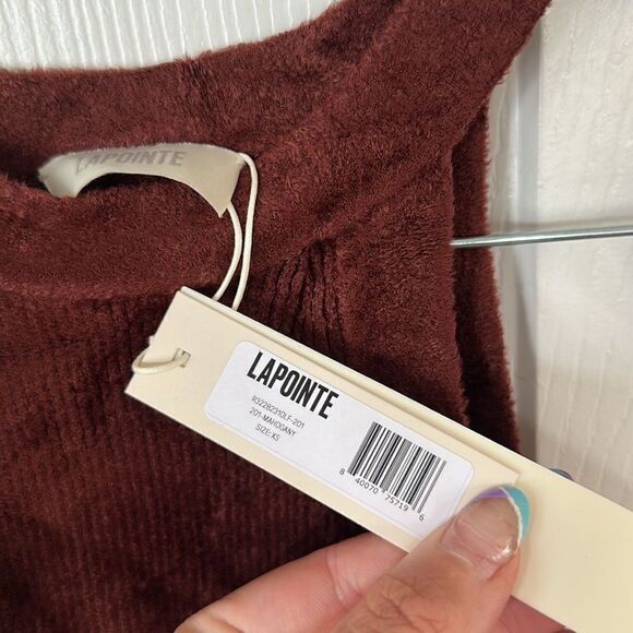 Lapointe Racer Crop Chenille Tank Top in Mahogany Size XS NWT - Picture 5 of 5